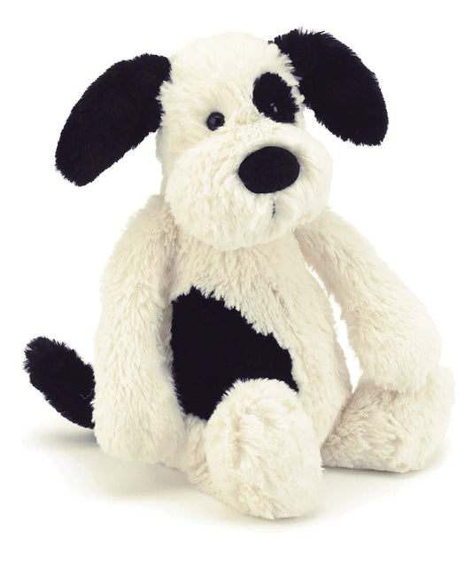 Jellycat Bashful Black & Cream Puppy