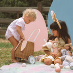 Olli Ella Rattan Bunny Luggy With Lining Assorted