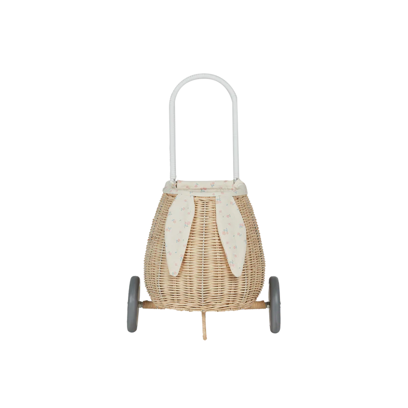 Olli Ella Rattan Bunny Luggy With Lining Assorted