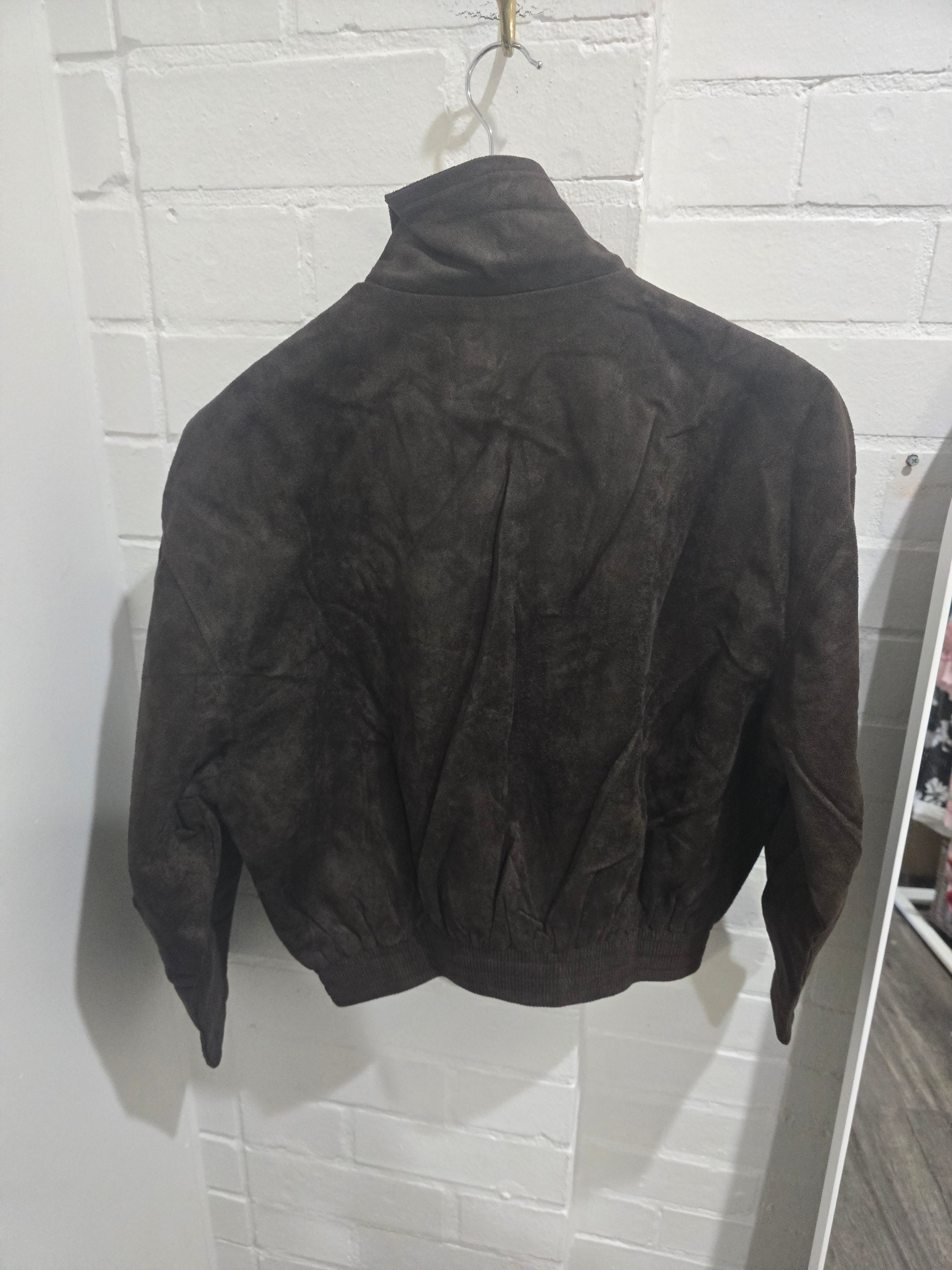 By Frankie - Choc Faux Suede Bomber Jacket