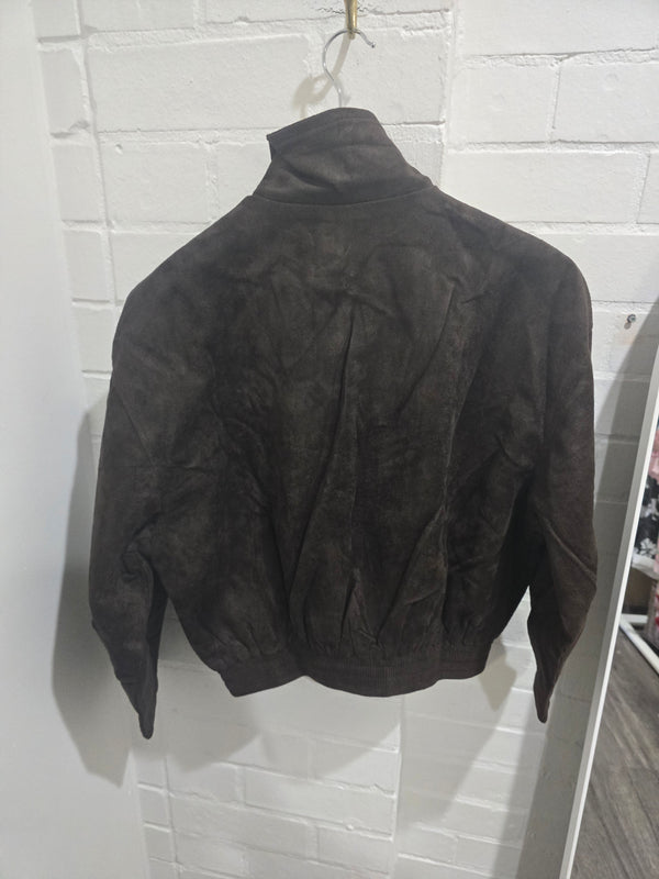 By Frankie - Choc Faux Suede Bomber Jacket