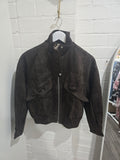 By Frankie - Choc Faux Suede Bomber Jacket