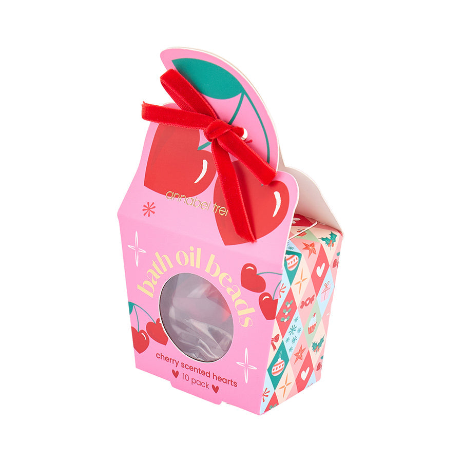 Annabel Trends Festive Cherry Hearts Bath Oil Beads