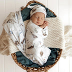 Snuggle Hunny Set Sail Organic Jersey Wrap & Beanie Set