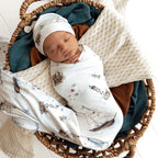 Snuggle Hunny Set Sail Organic Jersey Wrap & Beanie Set
