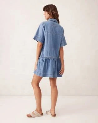 Ceres Life - Short Sleeve Tiered Pocket Shirt Dress