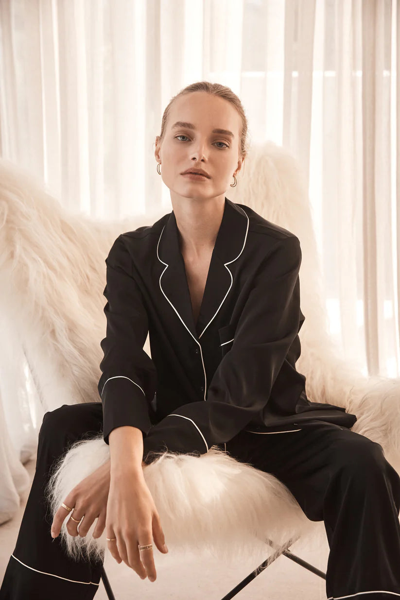 Gingerlilly - Adele Black Satin Set