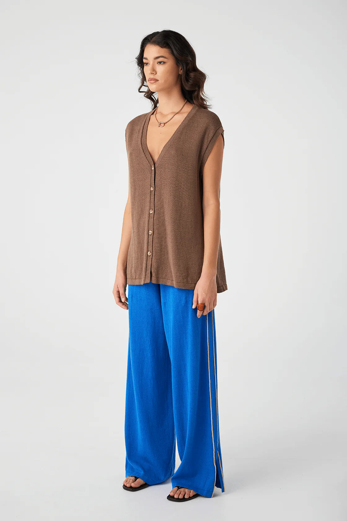 ARCAA Ada Cotton Linen Vest - Cacao