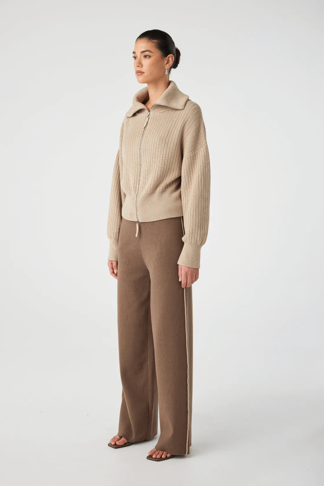ARCAA Quincy Zip Sweater - Taupe