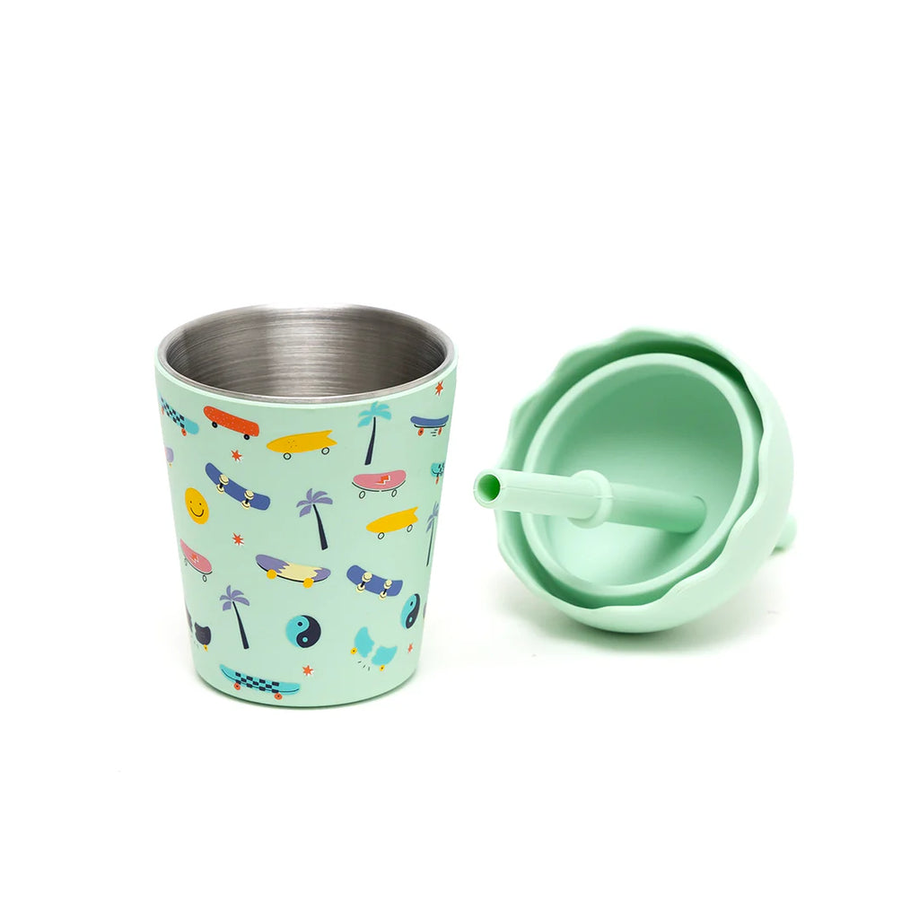 Chino Club-Mini Smoothie Cup & Straw 200ml-Skate Aqua