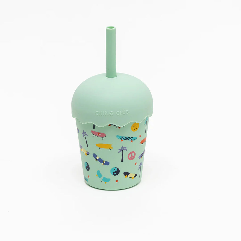 Chino Club-Mini Smoothie Cup & Straw 200ml-Skate Aqua