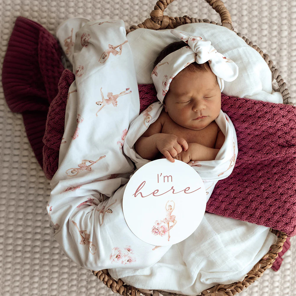 Snuggle Hunny Ballerina Organic Jersey Wrap & Topknot Set