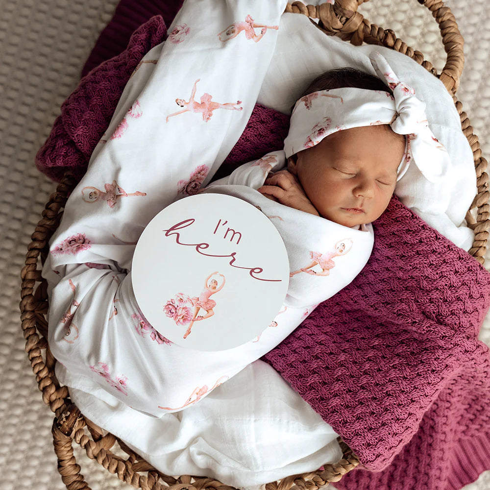 Snuggle Hunny Ballerina Organic Jersey Wrap & Topknot Set