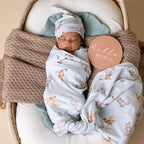 Snuggle Hunny Kittens Organic Jersey Wrap & Beanie Set