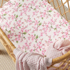 Snuggle Hunny Cherry Blossom Organic Bassinet Sheet / Change Pad Cover