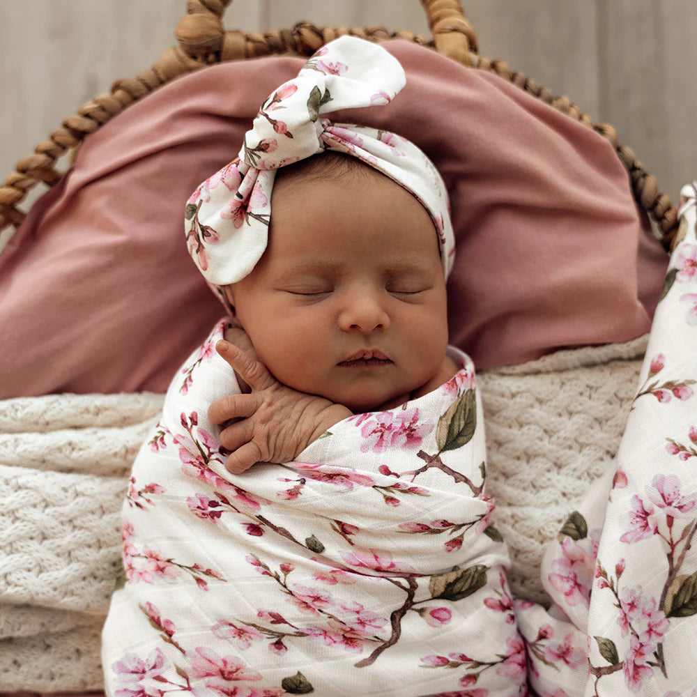 Snuggle Hunny Cherry Blossom Organic Muslin Wrap