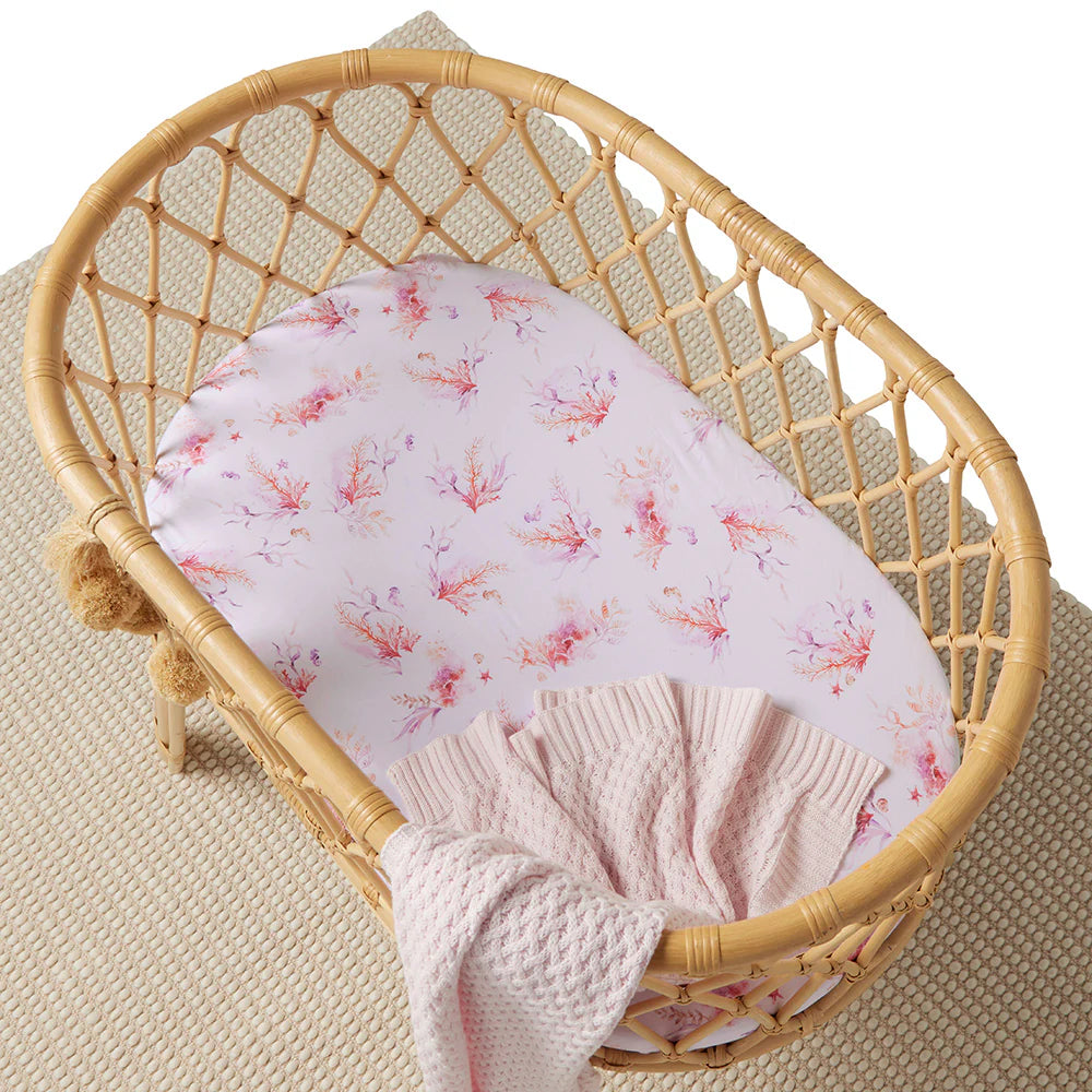 Snuggle Hunny Coral Organic Bassinet Sheet / Change Pad Cover