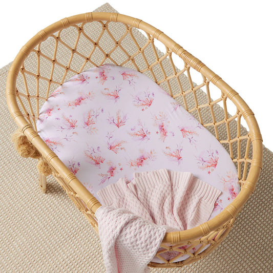 Snuggle Hunny Coral Organic Bassinet Sheet / Change Pad Cover