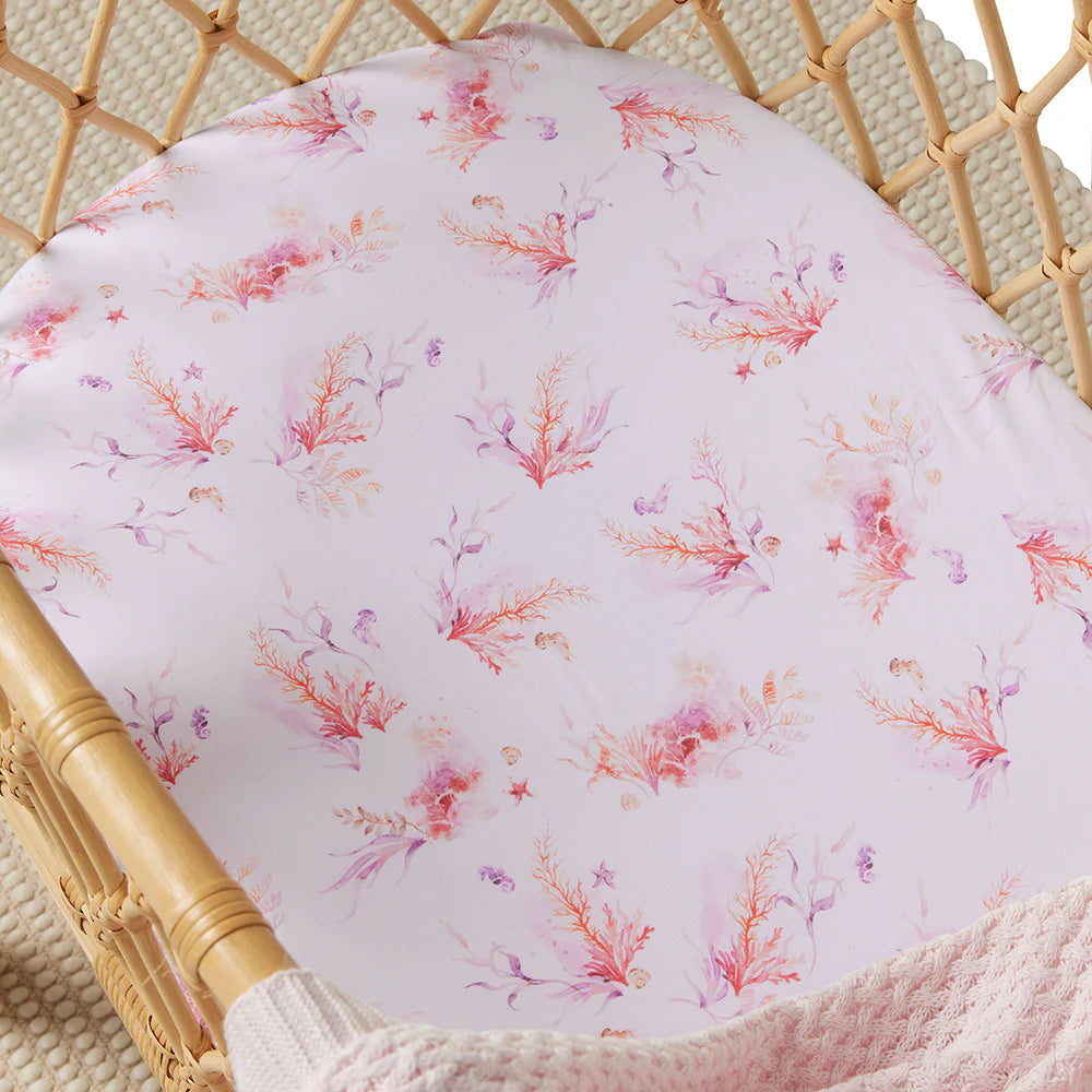 Snuggle Hunny Coral Organic Bassinet Sheet / Change Pad Cover