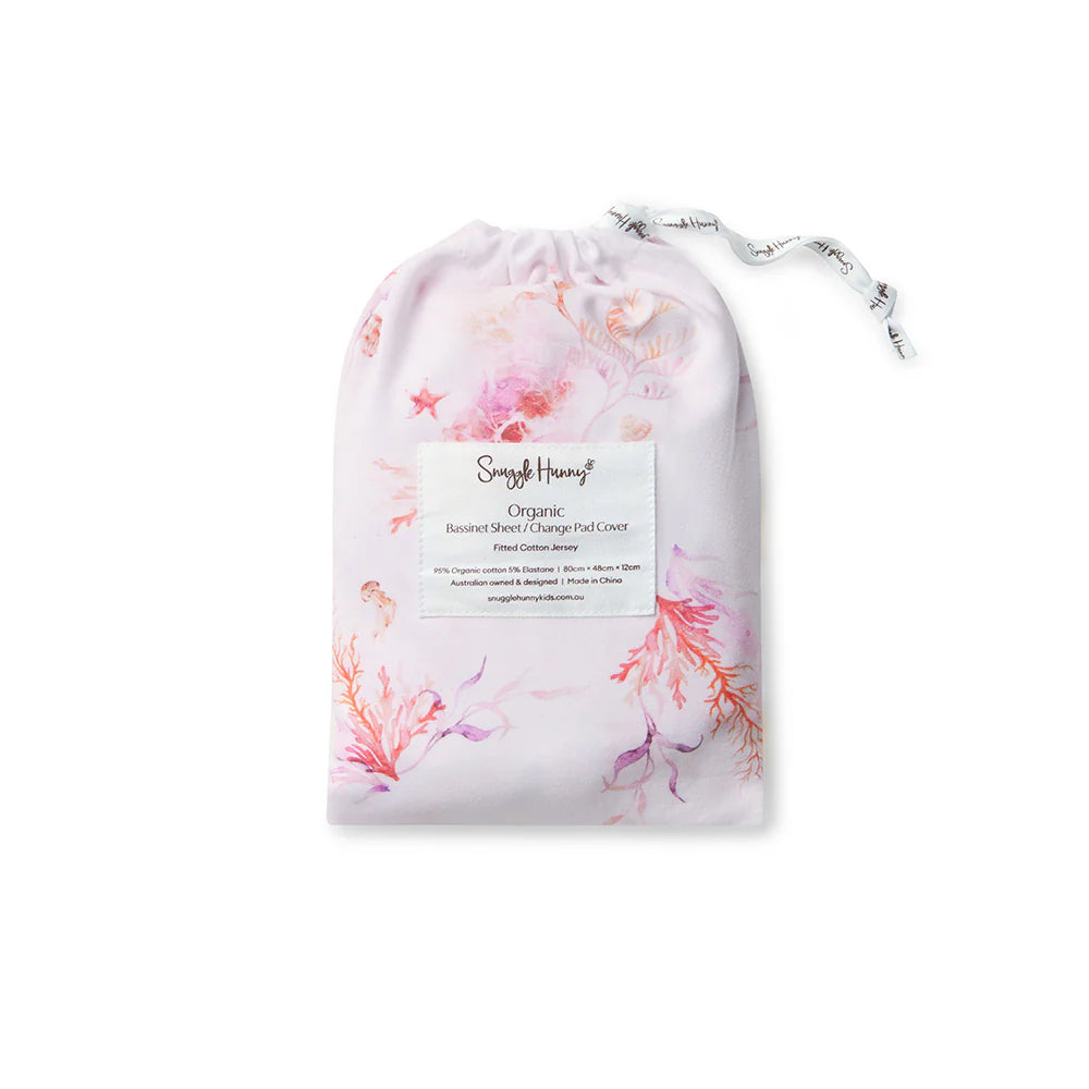 Snuggle Hunny Coral Organic Bassinet Sheet / Change Pad Cover