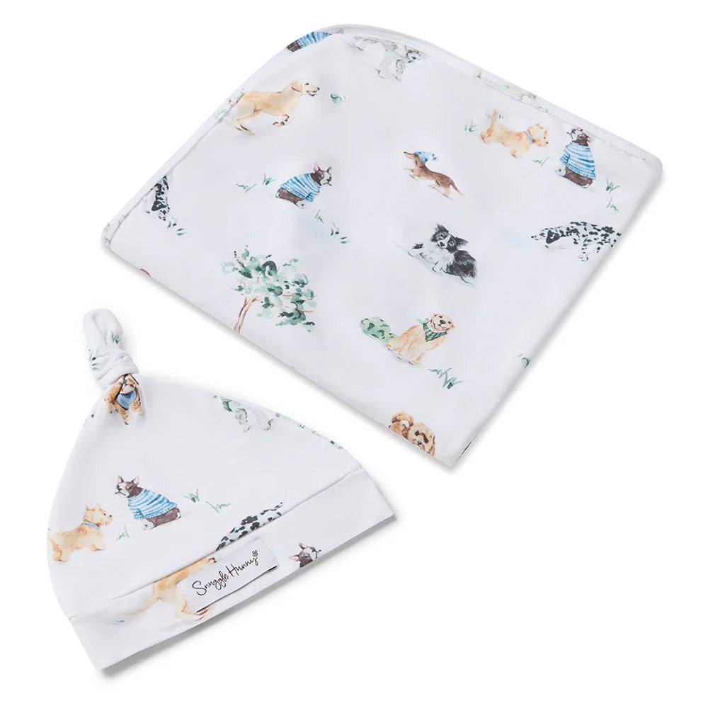 Snuggle Hunny Dog Park Organic Jersey Wrap & Beanie