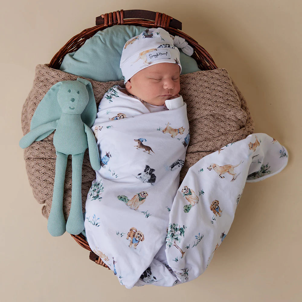 Snuggle Hunny Dog Park Organic Jersey Wrap & Beanie