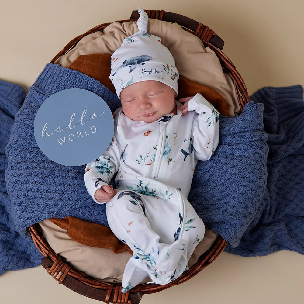 Snuggle Hunny - Ocean & Indigo Reversible Milestone Cards
