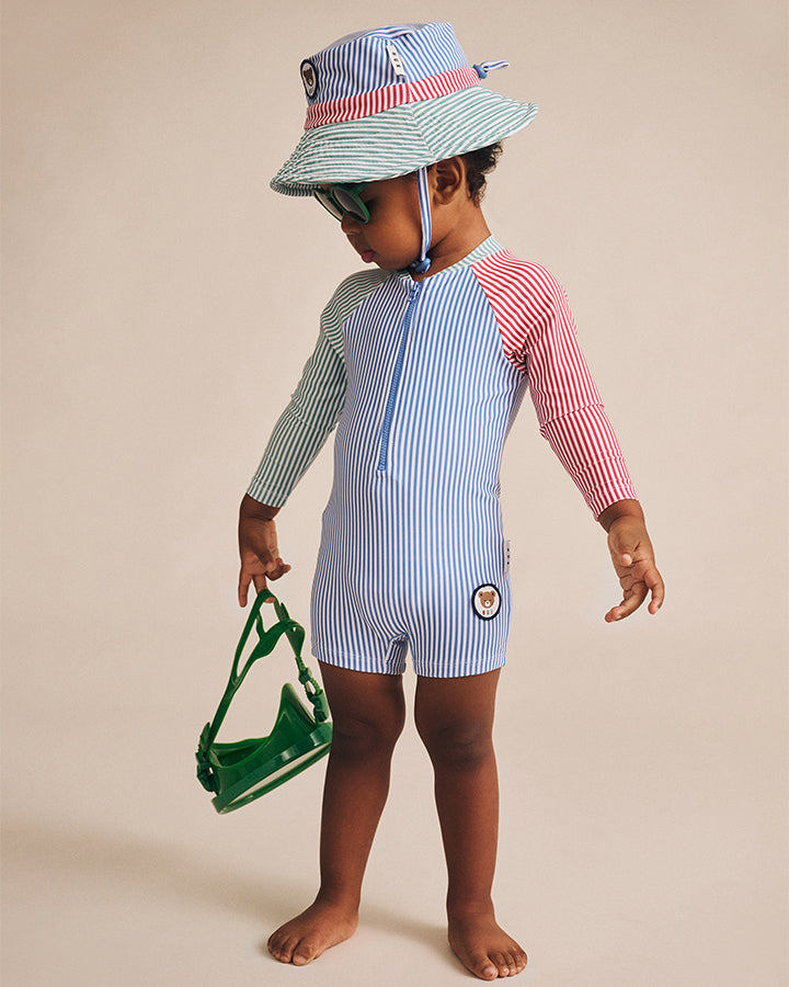 Huxbaby Spliced Stripe Swimsuit Shortie
