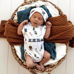 Snuggle Hunny Trains Short Sleeve Organic Bodysuit