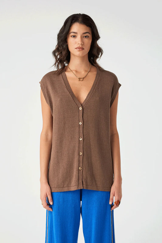 ARCAA Ada Cotton Linen Vest - Cacao