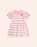 Huxbaby Strawberry Stripe Puff Sleeve Dress