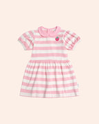 Huxbaby Strawberry Stripe Puff Sleeve Dress