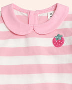 Huxbaby Strawberry Stripe Puff Sleeve Dress
