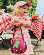 Huxbaby Strawberry Stripe Puff Sleeve Dress