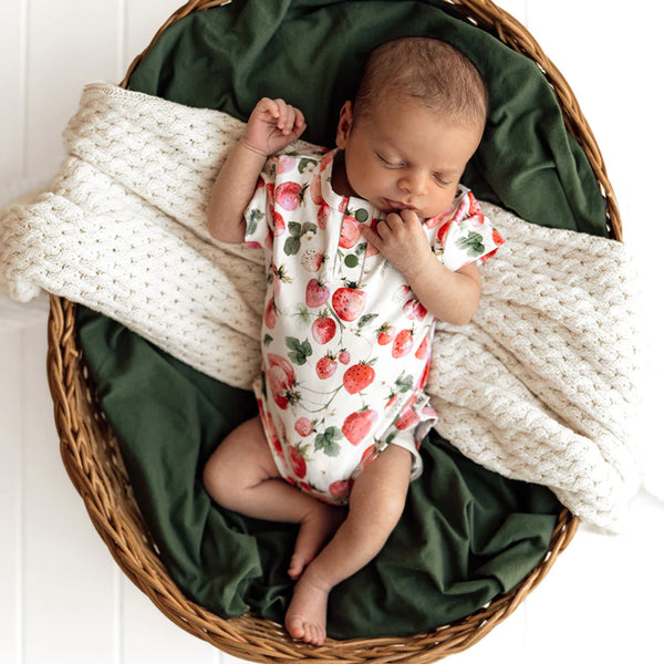 Snuggle Hunny Strawberry Short Sleeve Organic Bodysuit