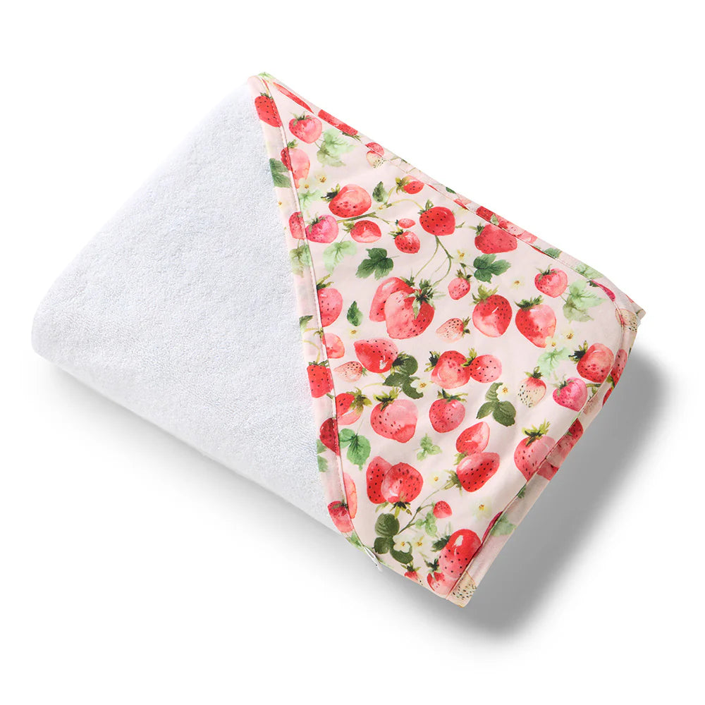 Snuggle Hunny Strawberry Organic Hooded Baby Towel