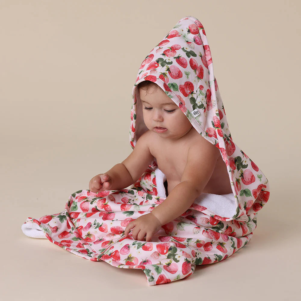 Snuggle Hunny Strawberry Organic Hooded Baby Towel