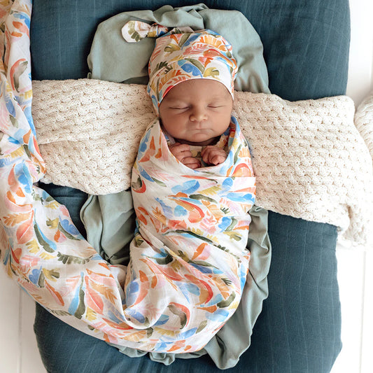 Snuggle Hunny Summer Palm  Organic Cotton Muslin Wrap