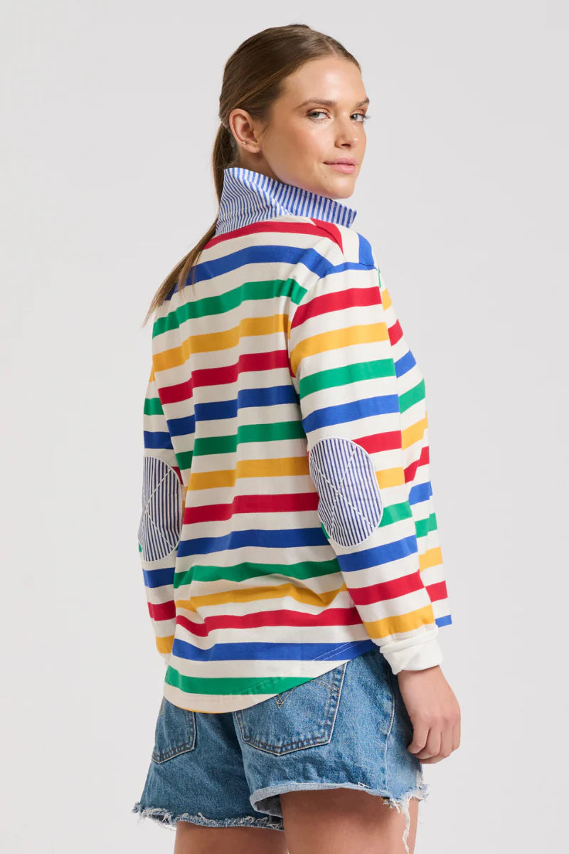 Est 1971 Rugby Cotton Sweatshirt - Multi Stripe