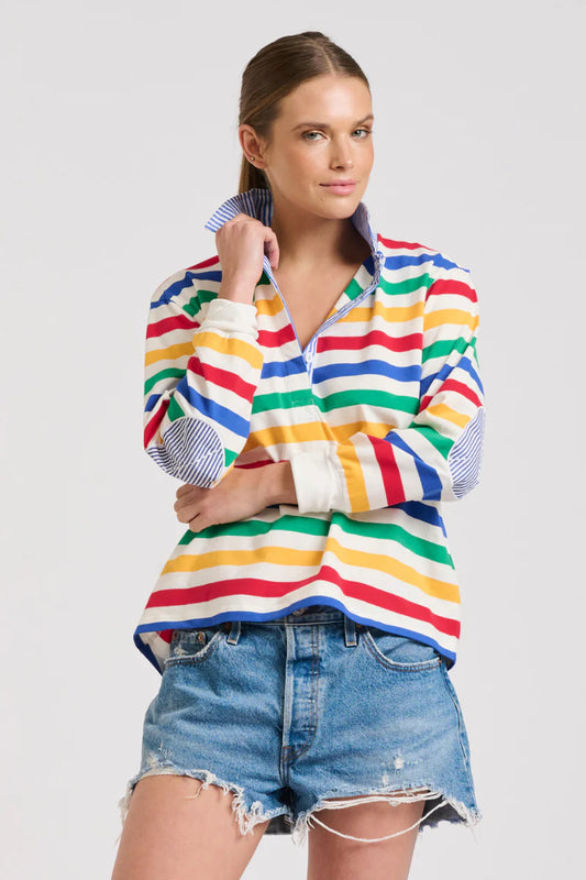 Est 1971 Rugby Cotton Sweatshirt - Multi Stripe