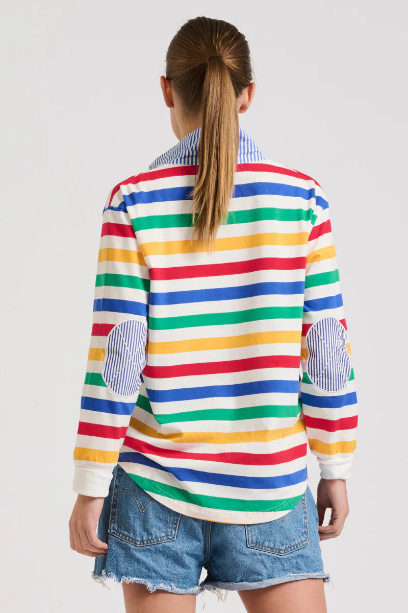 Est 1971 Rugby Cotton Sweatshirt - Multi Stripe