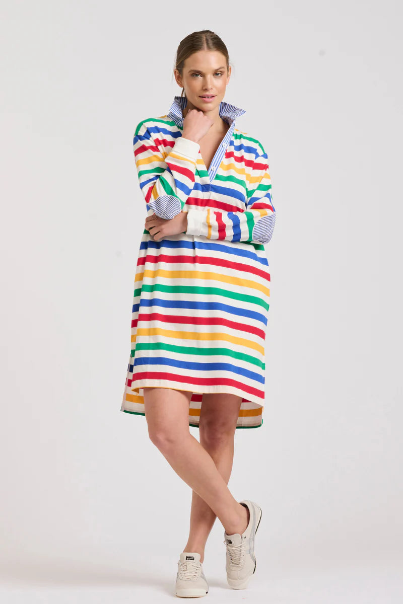 Est 1971 Rugby Summer Dress - Multi Stripe