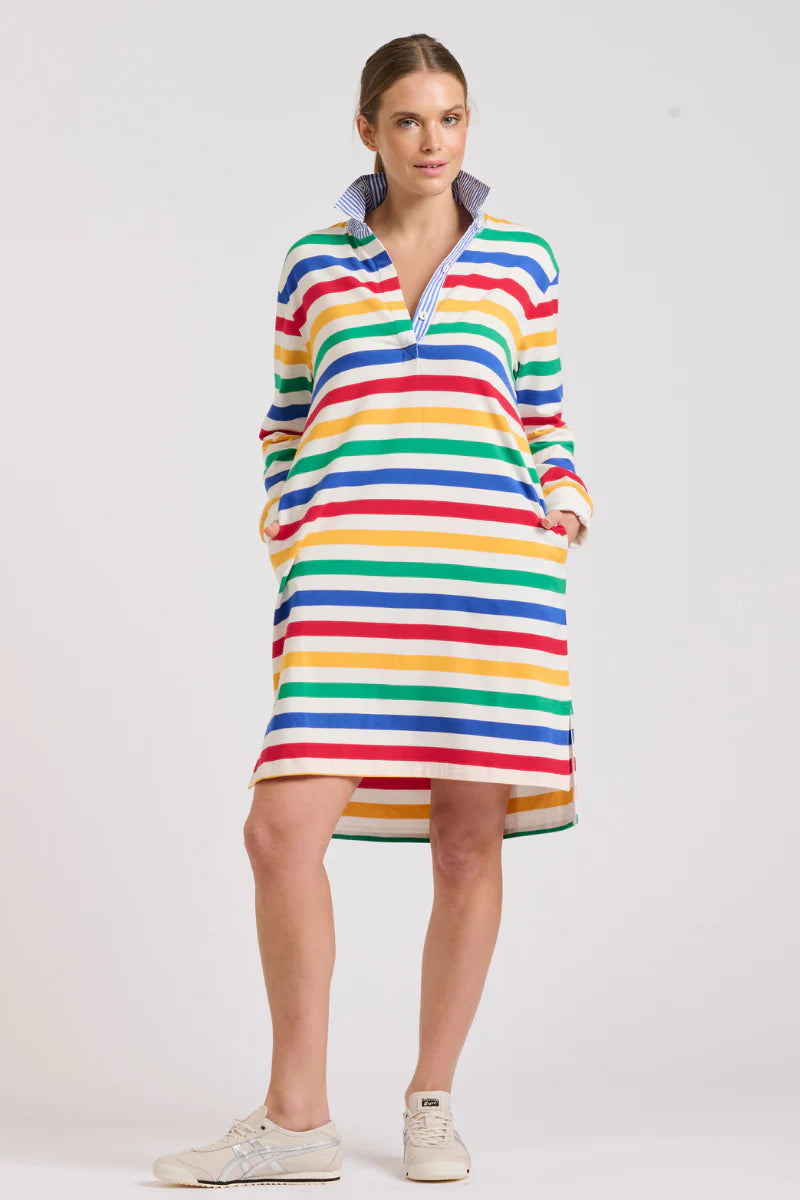 Est 1971 Rugby Summer Dress - Multi Stripe