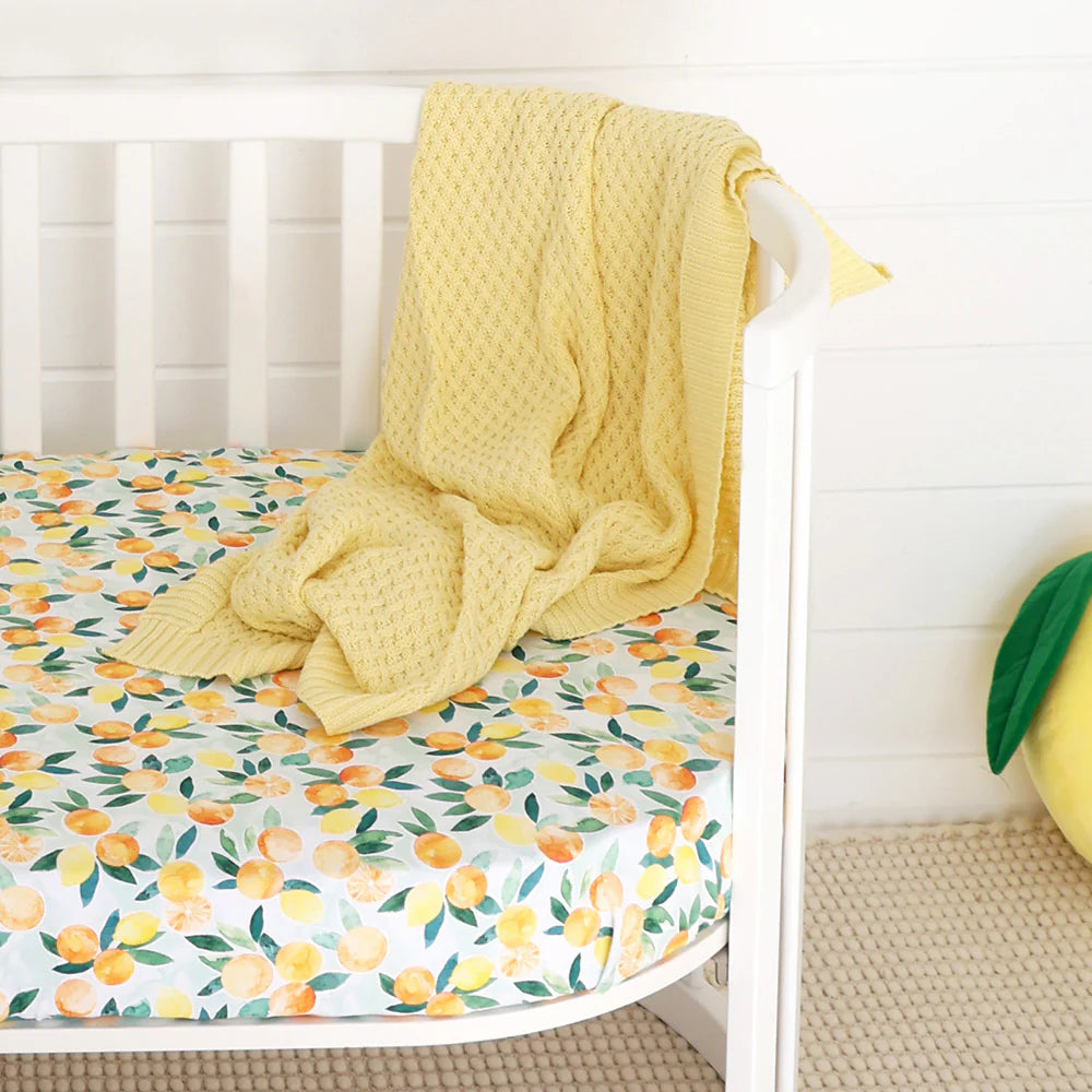 Snuggle Hunny Sunlight Diamond Knit Organic Baby Blanket