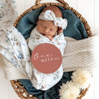 Snuggle Hunny Sweet Swallows Organic Jersey Wrap & Topknot Set