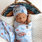 Snuggle Hunny To The Rescue Organic Jersey Wrap & Beanie Set