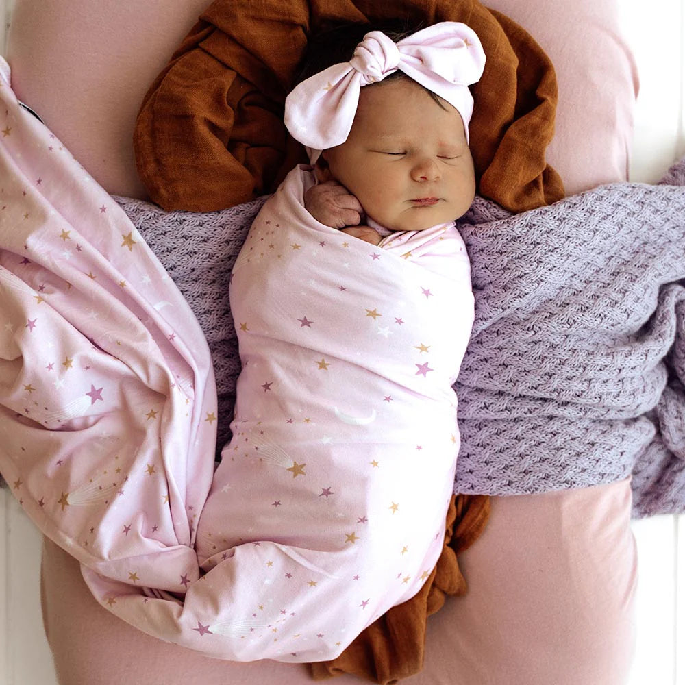 Snuggle Hunny - Organic Jersey Wrap & Topknot Set - Twinkle