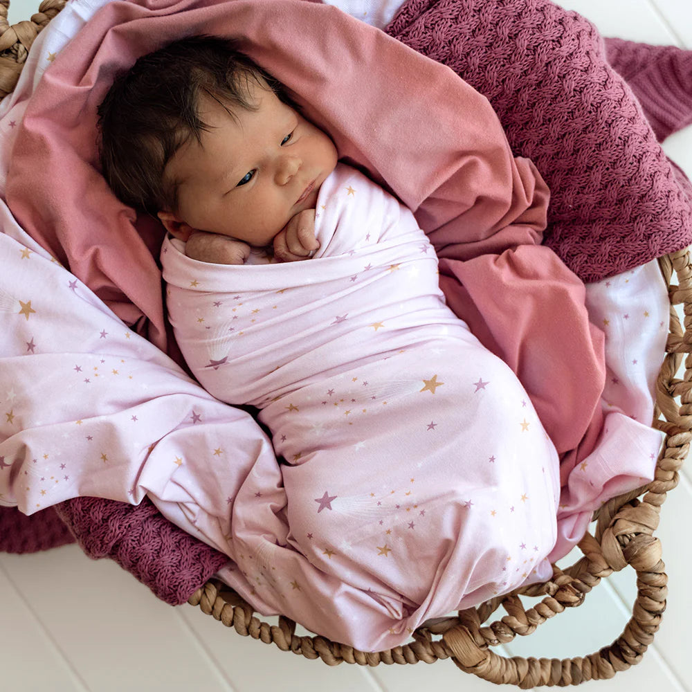 Snuggle Hunny - Organic Jersey Wrap & Topknot Set - Twinkle