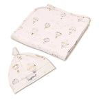 Snuggle Hunny Up & Away Organic Jersey Wrap & Beanie Set