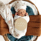 Snuggle Hunny Up & Away Organic Jersey Wrap & Beanie Set